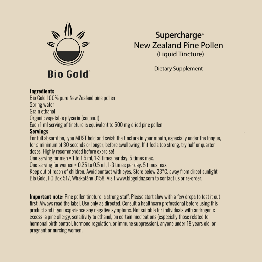Bio Gold pine pollen liquid ingredients
