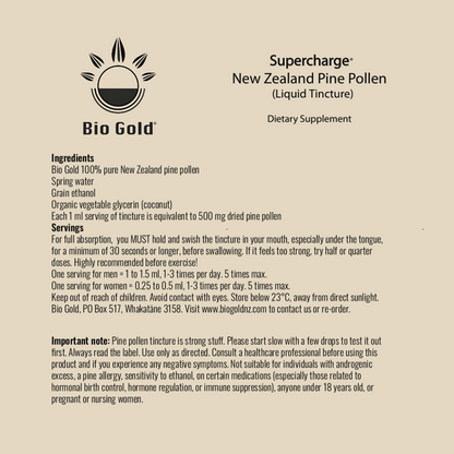 Bio Gold pine pollen liquid ingredients